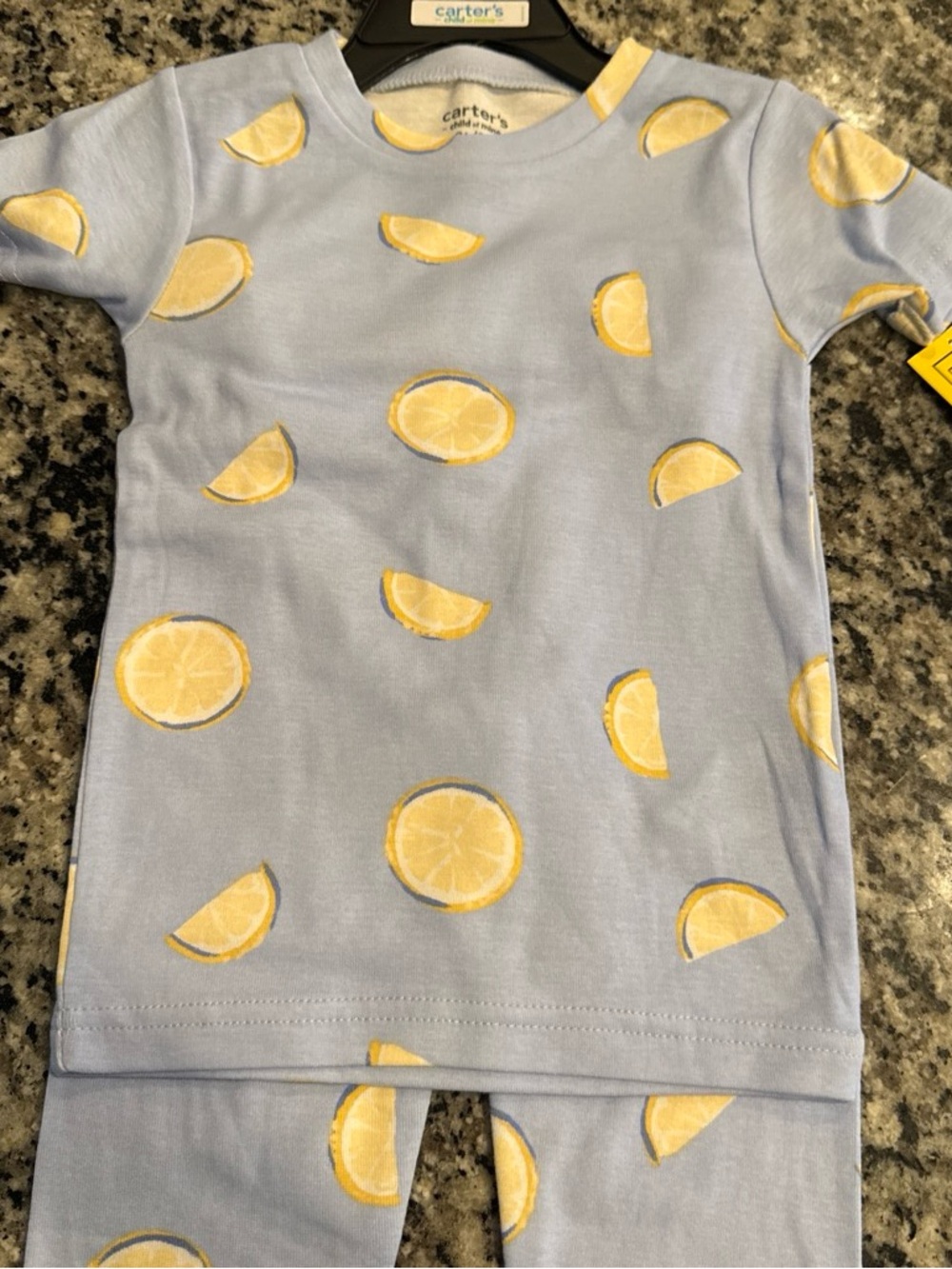 Carter's Light Blue Short Sleeve Tee with Yellow Lemon Print